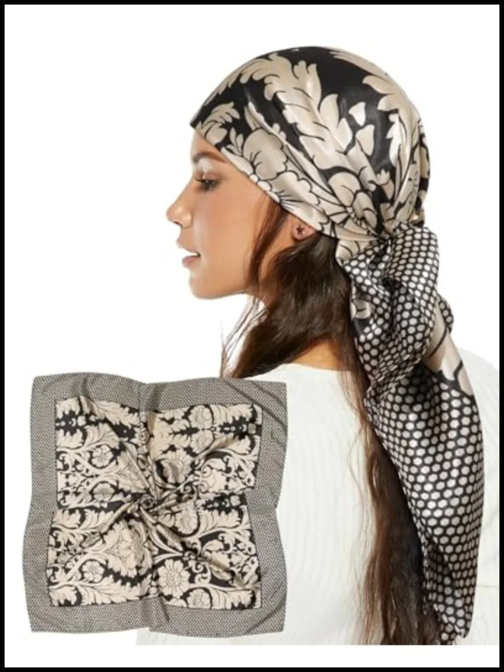 35 Inch Satin Head Scarf Bandana Like Silk Hair Scarf Women